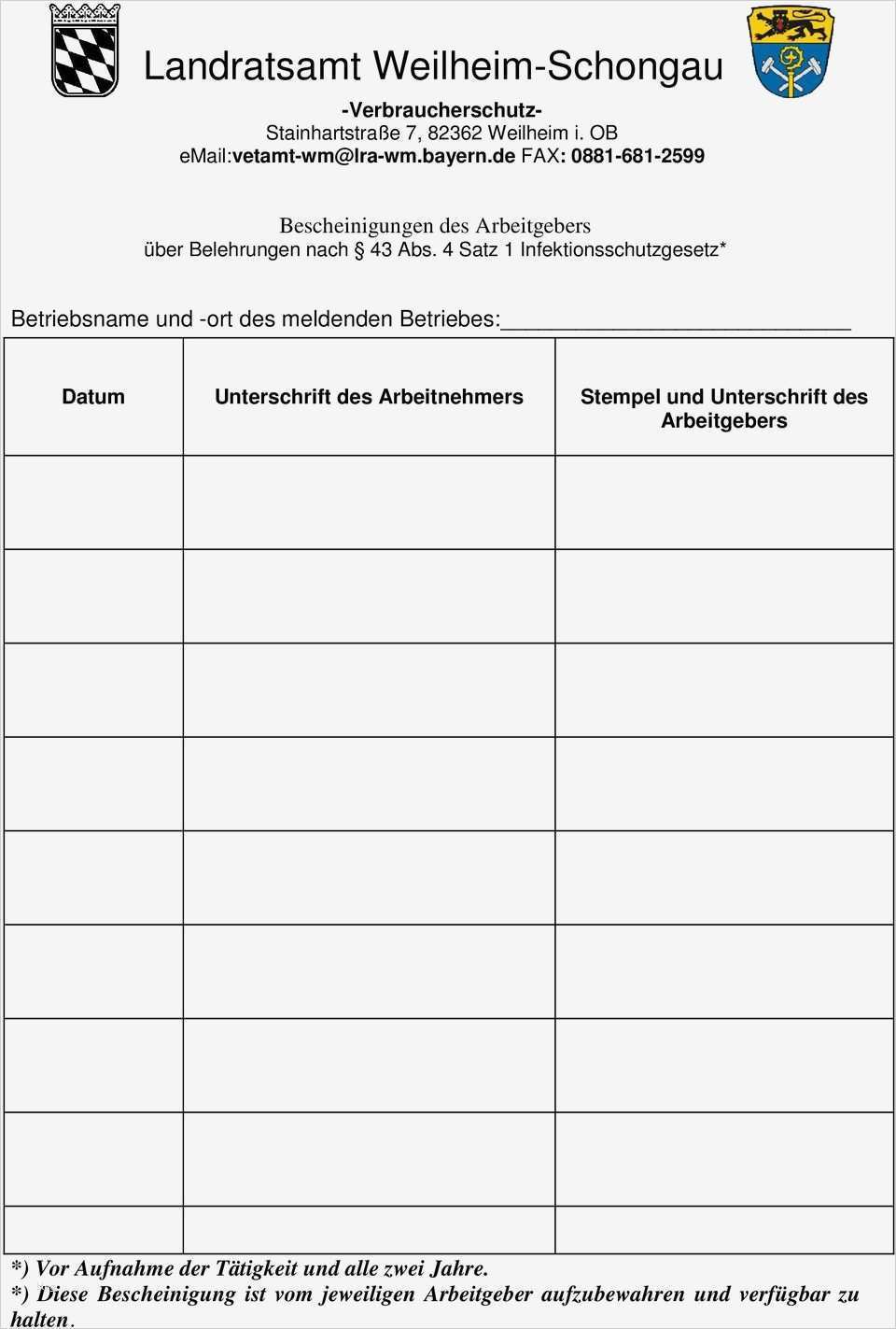 Folgebelehrung Infektionsschutzgesetz Vorlage Erstaunlich Reinigungsplan Mustervorlage Des Landratsamtes Weilheim