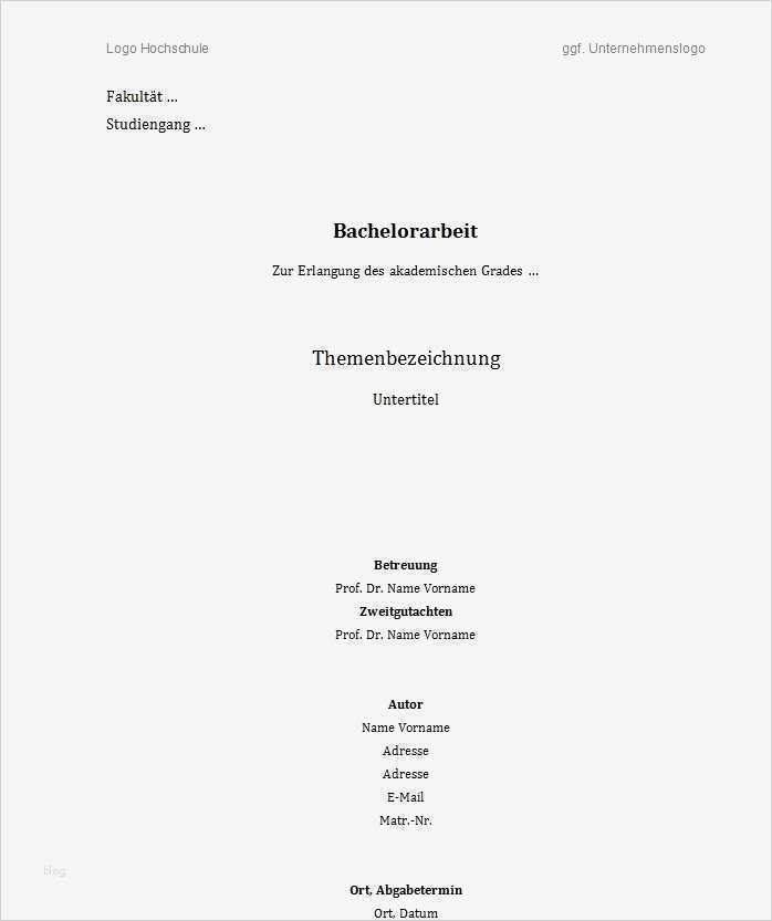 Fom Bachelor thesis Vorlage Erstaunlich Bachelorarbeit Vorlage Jetzt Kostenlos En