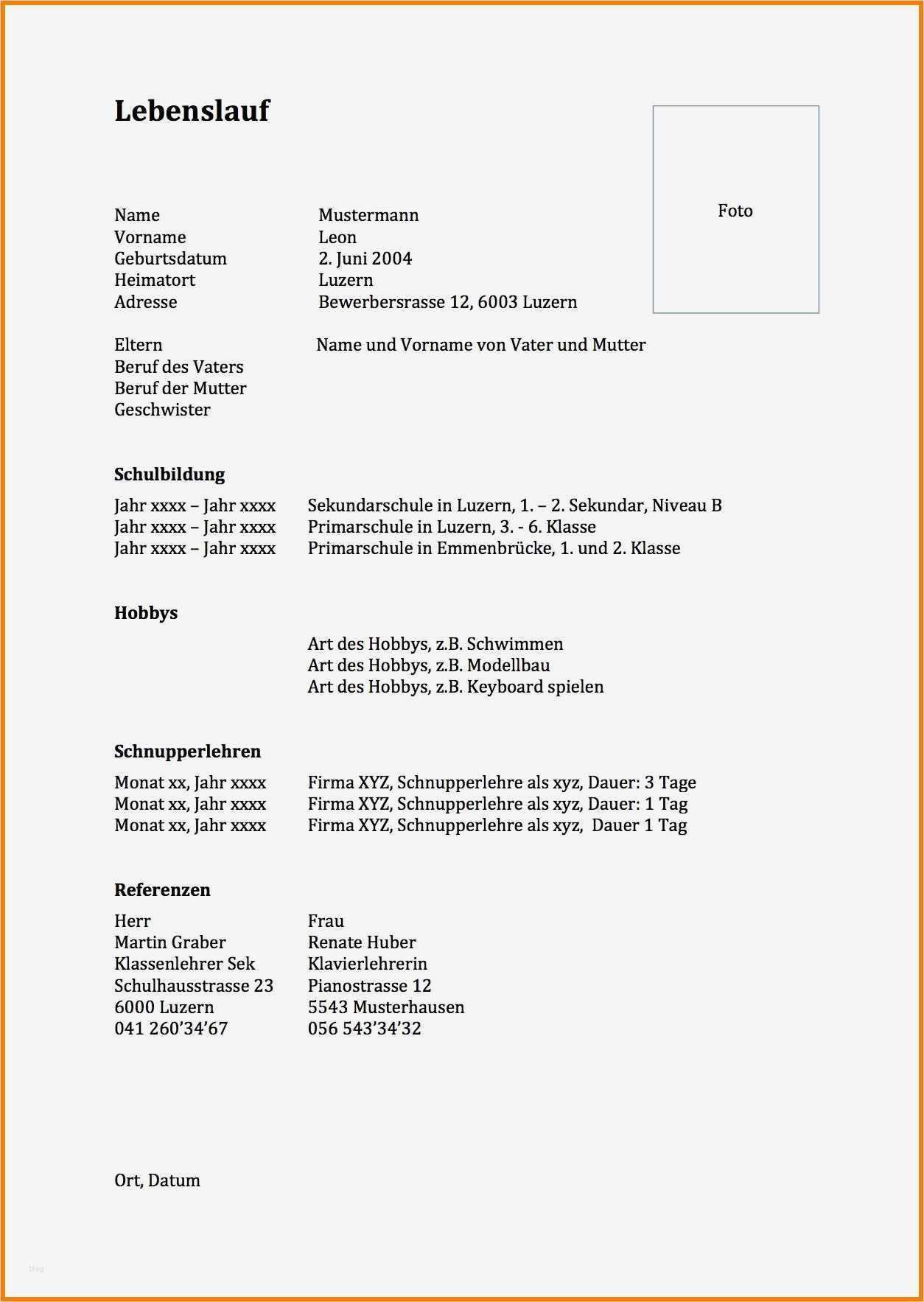 Fom Bachelor thesis Vorlage Großartig 10 Muster Lebenslauf Scüler