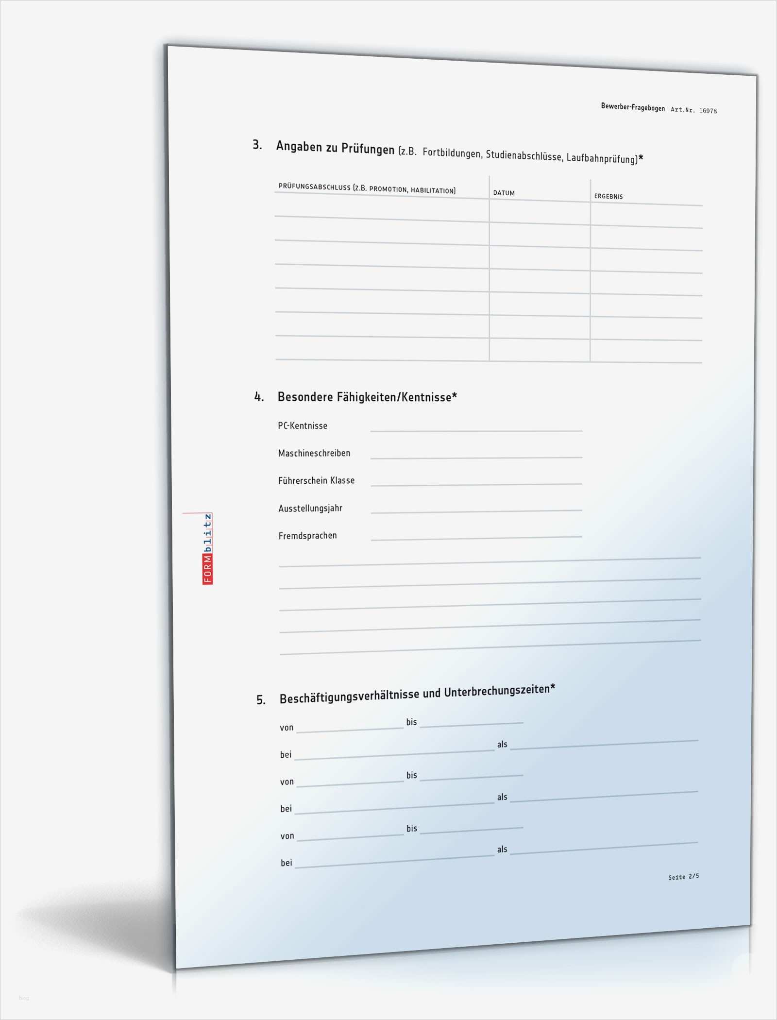 Fragebogen Vorlage Word Download Einzigartig Bewerber Fragebogen Muster Vorlage Zum Download