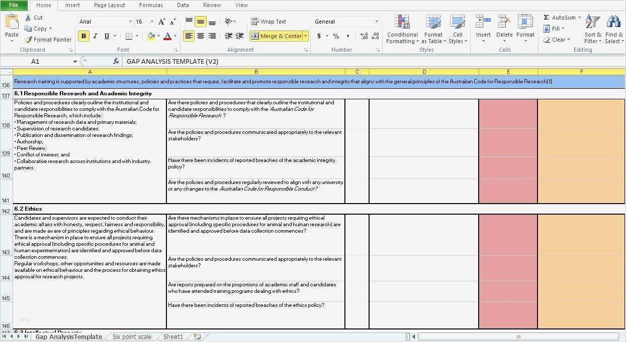 Gap Analyse Excel Vorlage Wunderbar Application Gap Analysis Template