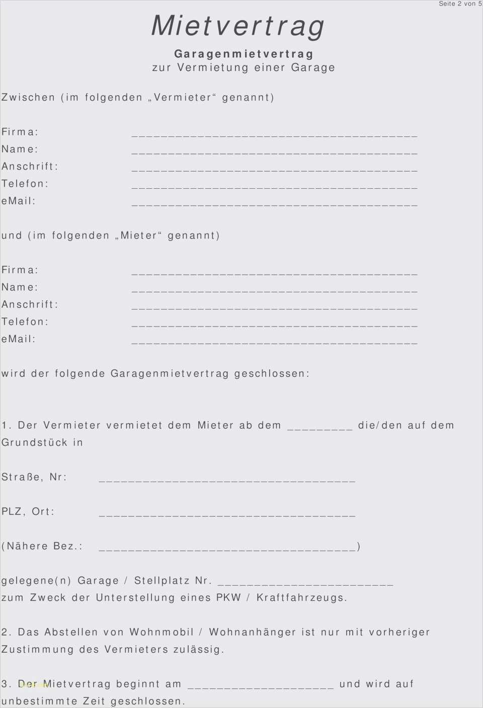Garage Mietvertrag Vorlage Best Of Großartig Mietvertragsvorlage Mieten Ideen Ideen