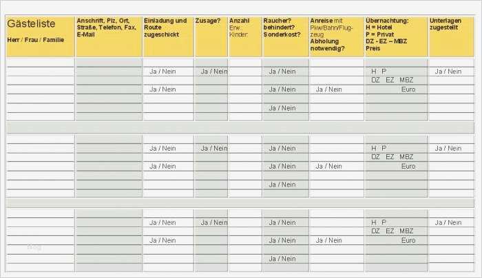 Gästeliste Excel Vorlage Luxus Feste Feiern Die Perfekte Gästeliste Download