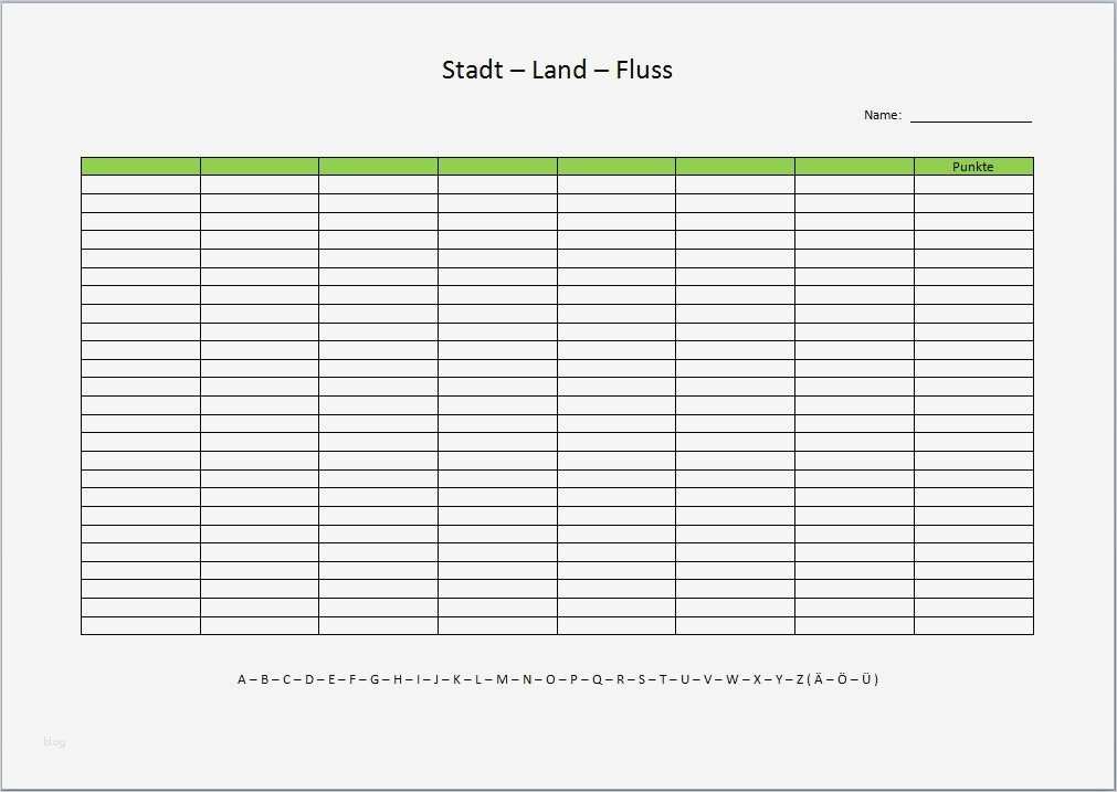 Gästeliste Vorlage Pdf Bewundernswert Stadt Land Fluss Vorlage Leer Printable Xobbu
