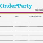 Gästeliste Vorlage Pdf Neu Kindergeburtstag Gästeliste Vorlage My Kinder Party Ecke