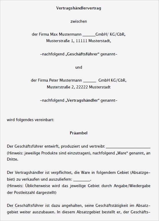 Gbr Vertrag Vorlage Beste Vertragshändlervertrag Vorlage Vom Anwalt Zum Download