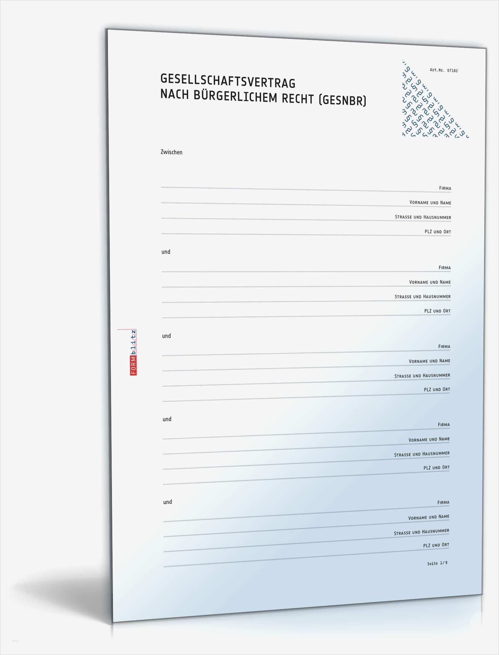 Gbr Vertrag Vorlage Bewundernswert Gesnbr Gesellschaftsvertrag