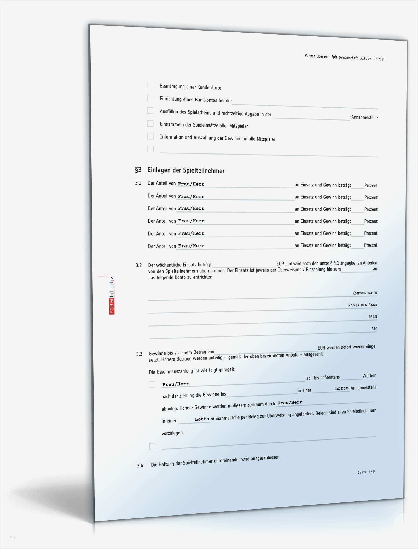 Gbr Vertrag Vorlage Großartig Vertrag Spielgemeinschaft