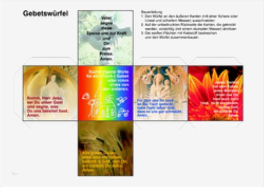 Gebetswürfel Basteln Vorlage Süß Gebetswürfel Basteln