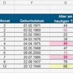 Geburtstagsliste Excel Vorlage Erstaunlich Excel Jahreskalender Mit Geburtstagsliste