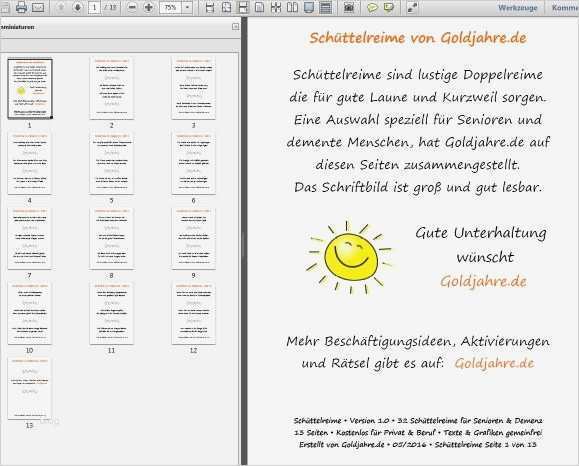 Gedächtnistraining Senioren Vorlagen Inspiration Arbeitsblatt Schüttelreime