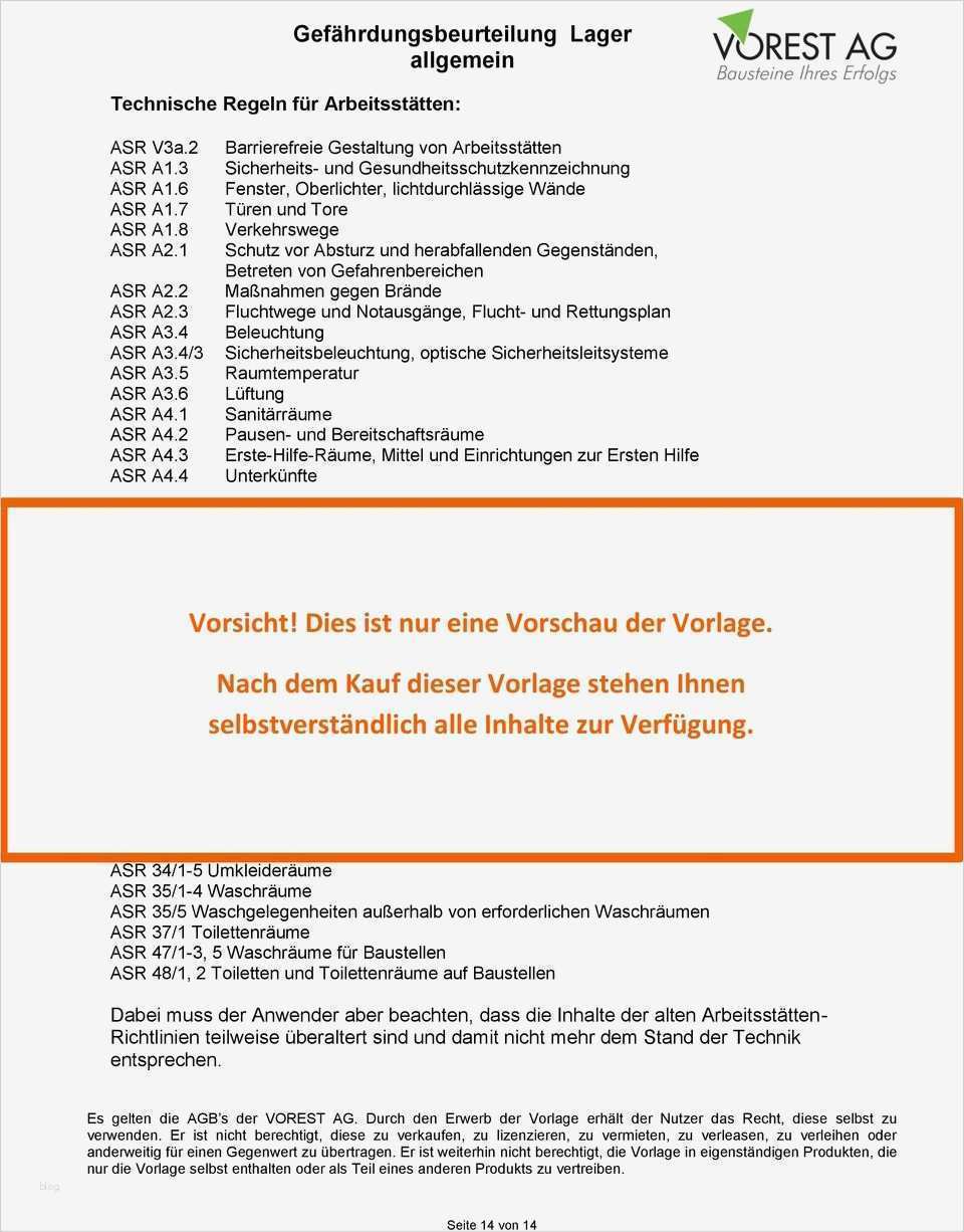 Gefährdungsbeurteilung Baustelle Vorlage Cool Vorschau Pdf Gefährdungsbeurteilung Lager Allgemein Pdf