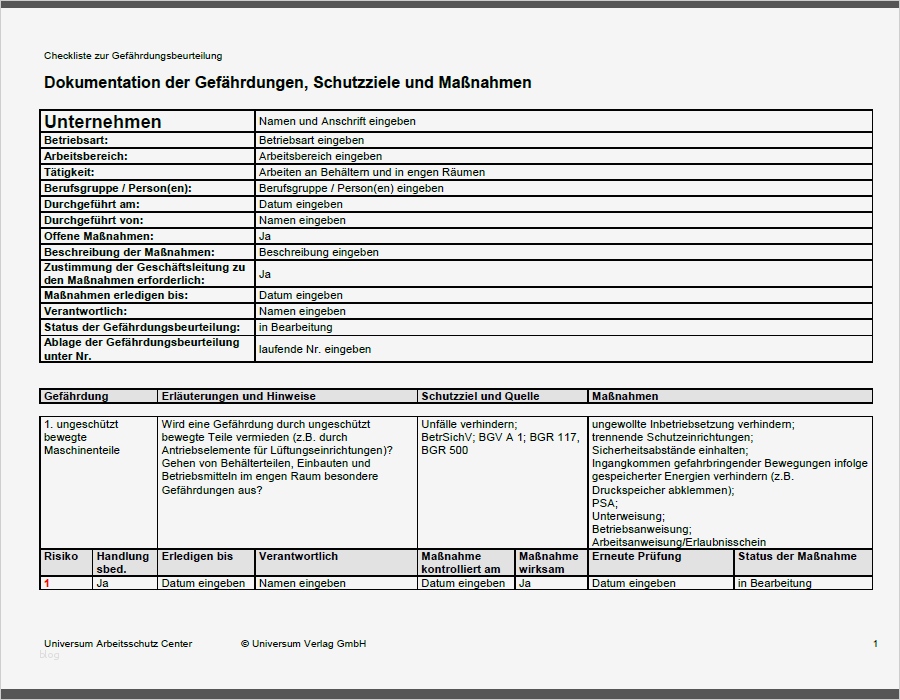 Gefährdungsbeurteilung Baustelle Vorlage Schönste Gefährdungsbeurteilung Arbeiten An Behältern Und In