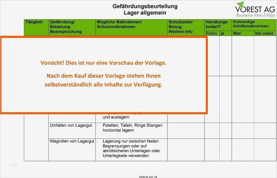 Gefährdungsbeurteilung Nach 6 Gefstoffv Vorlage Elegant Vorschau Pdf Gefährdungsbeurteilung Lager Allgemein Pdf