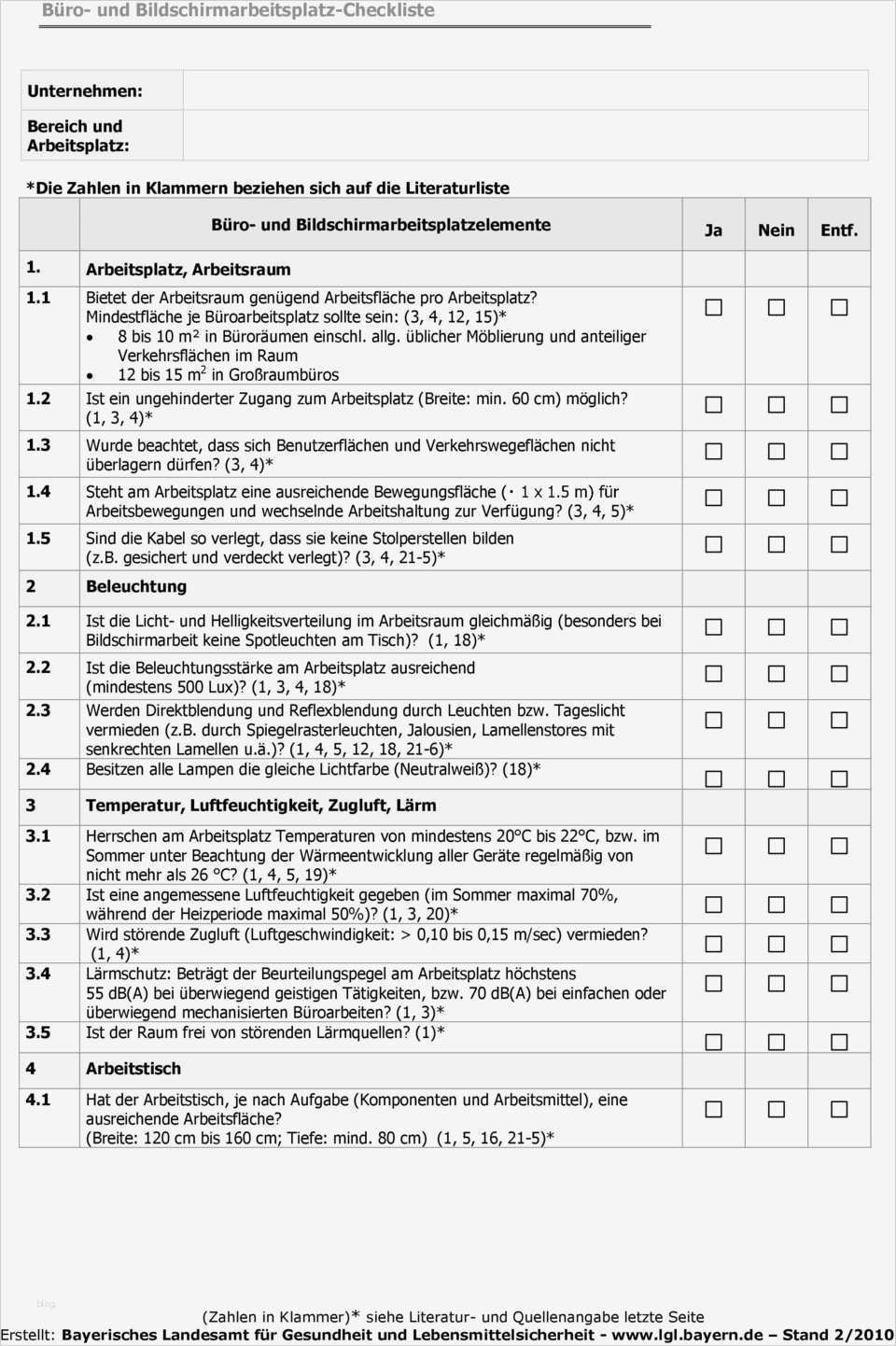 Gefährdungsbeurteilung Nach 6 Gefstoffv Vorlage Gut Mängelliste Dokumentation Der Gefährdungsbeurteilung Nach