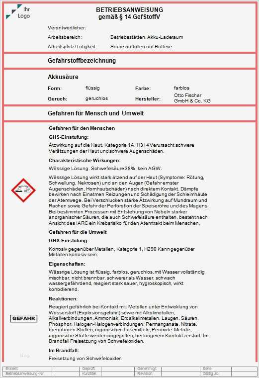 Gefährdungsbeurteilung Vorlage Bg Rci Großartig Großzügig Betriebsanweisungen Vorlage Galerie Beispiel
