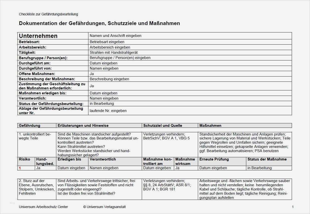 Gefährdungsbeurteilung Vorlage Bg Rci Inspiration Beste Vertragsvorlage Reinigen Fotos Beispiel
