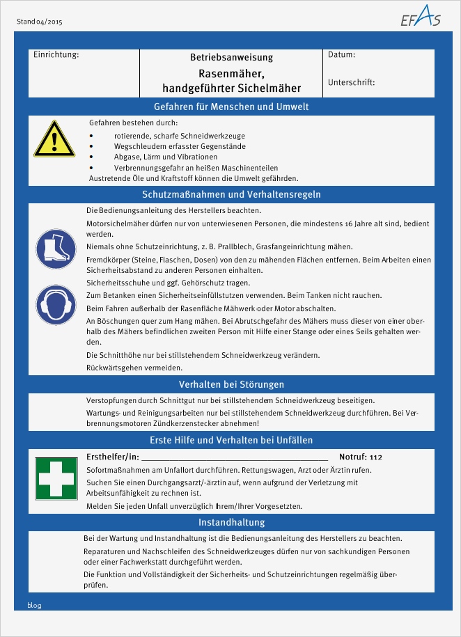 21 Erstaunlich Gefährdungsbeurteilung Vorlage Kindergarten Vorräte 1 Gefährdungsbeurteilung Vorlage Kindergarten Hübsch Betriebsanweisungen Efas Evangelische Fachstelle Für