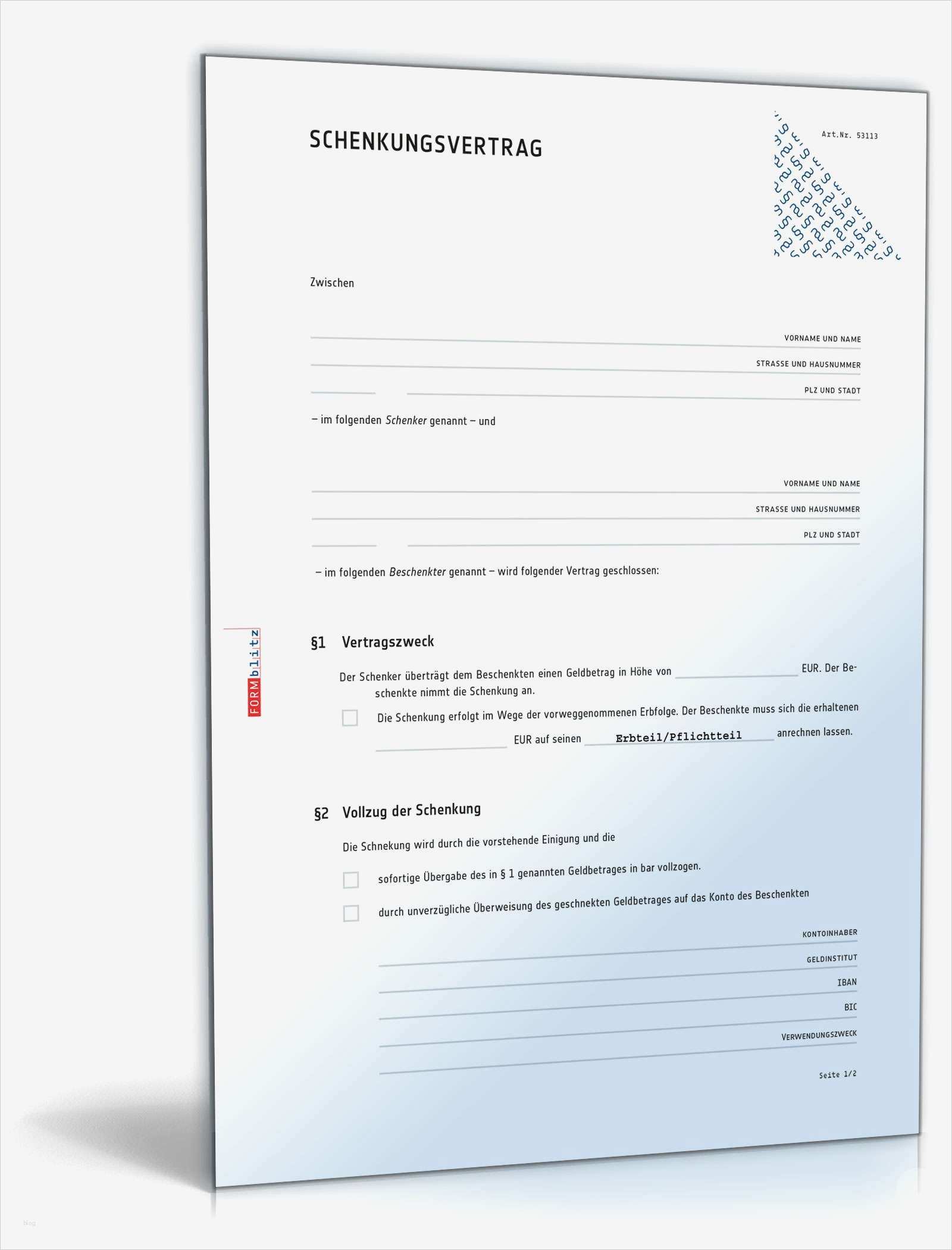 Gegendarstellung Muster Vorlage Zum Download Hübsch Schenkungsvertrag Geld