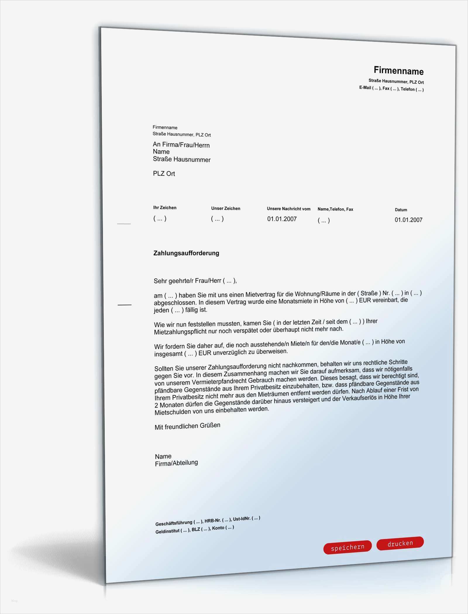Gegendarstellung Muster Vorlage Zum Download Neu Mietzahlungsaufforderung Mit androhung Vermieter