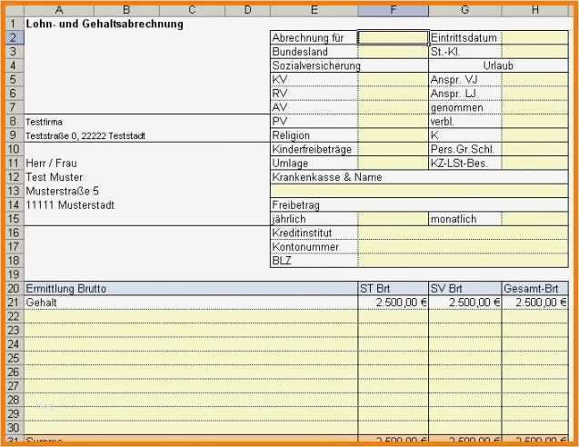 Gehaltsabrechnung 2017 Vorlage Inspiration 6 Muster formular