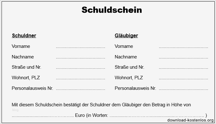 Geld Leihen Privat Vertrag Vorlage Schön Schuldschein Vordruck Pdf Download