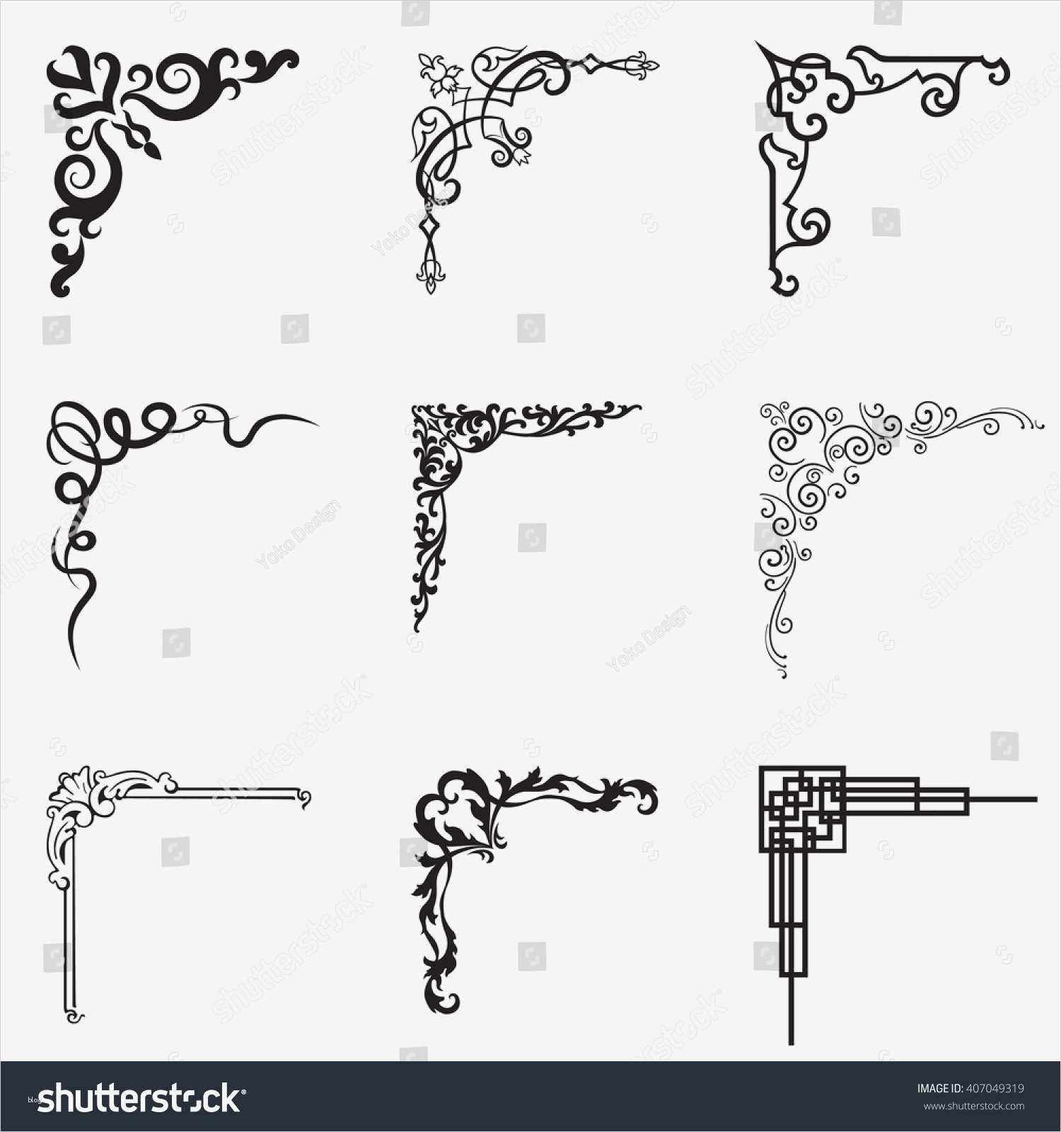 Geometrische ornamente Vorlagen Elegant ornamental Floral Geometric Corners Different Style Stock