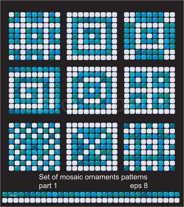Geometrische ornamente Vorlagen Wunderbar Quadrat Mosaik Muster Hintergründe Set Klassische