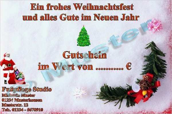 Geschenkgutschein Weihnachten Vorlage Beste 20 Gutscheine Weihnachten Fußpflege Friseur Kosmetik