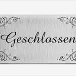 Geschlossen Schild Vorlage Hübsch Klassisches Türschild Aus Aluminium Geschlossen