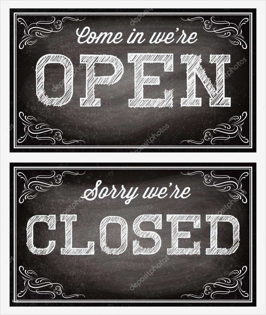 Geschlossen Schild Vorlage Schön Plantillas Para Open Y Cerrado Estilo Retro Letreros