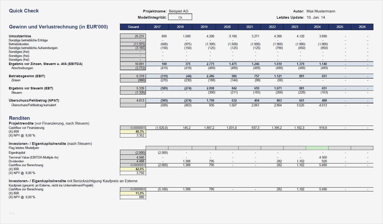 Gewinn Verlustrechnung Vorlage Genial Excel Quick Check tool Screenshots Fimovi