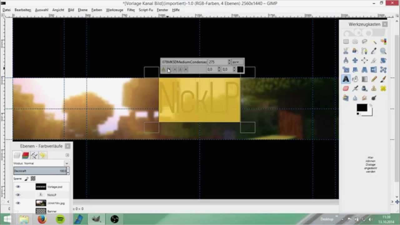 Gimp Visitenkarten Vorlage Neu Tutorila 1 Wie Mache Ich Ein Minecraft Kanalbild Mit