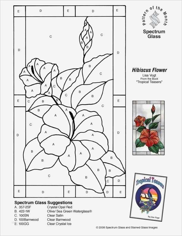 Gläser Bemalen Vorlagen Neu Tiffany Vorlagen 008 Hibiskus Blume