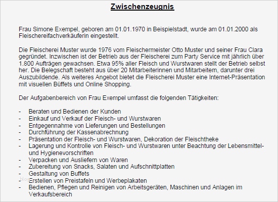 Gute Antwort Auf Negative Bewertung Vorlage Neu Zwischenzeugnis Gut Fleischereifachverkäuferin Zum