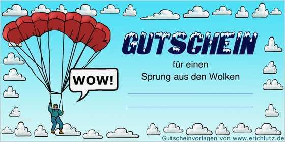 Gutschein Fallschirmsprung Vorlage Cool Cartoons Erich Lutz Gutscheine thema events