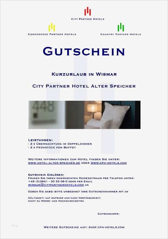 Hotelgutschein Wismar 2 Personen 2 Nächte inkl Frühstück