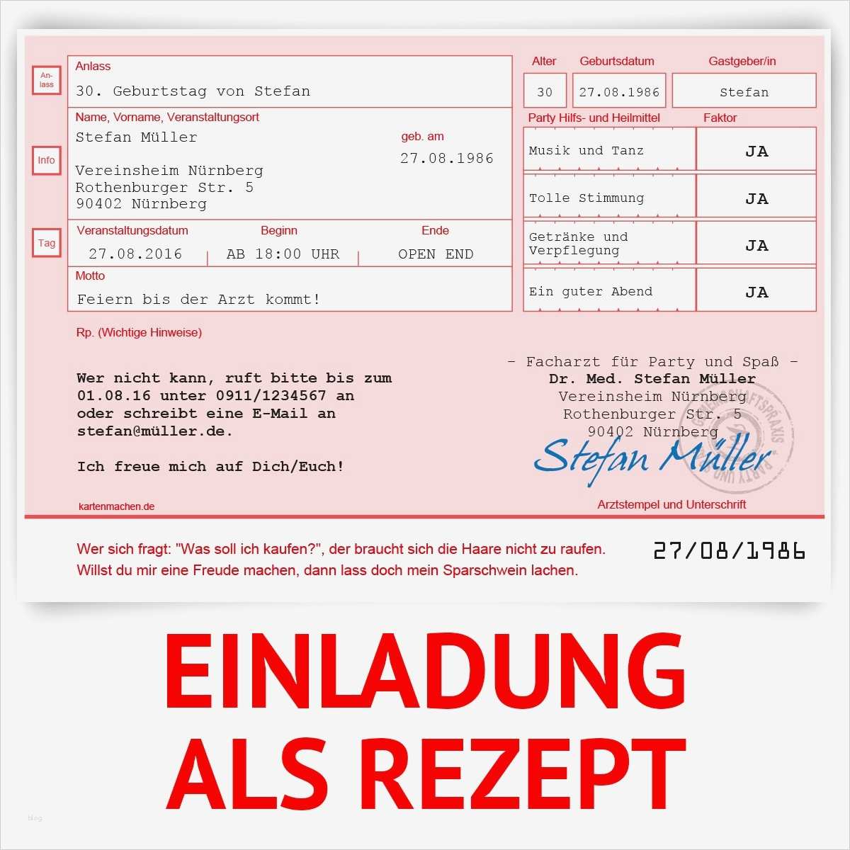 Gutschein Geschäftlich Vorlage Hübsch Einladungskarten Als ärztliches Rezept Online Bestellen