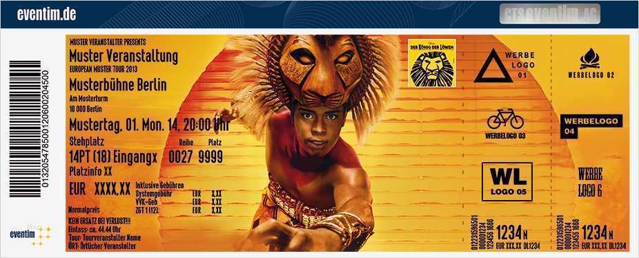 Gutschein König Der Löwen Vorlage Hübsch König Der Löwen Tickets K Nig L Wen Tickets