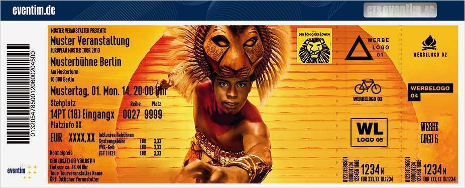 Gutschein König Der Löwen Vorlage Schön Gutschein König Der Löwen Vorlage König Der Löwen