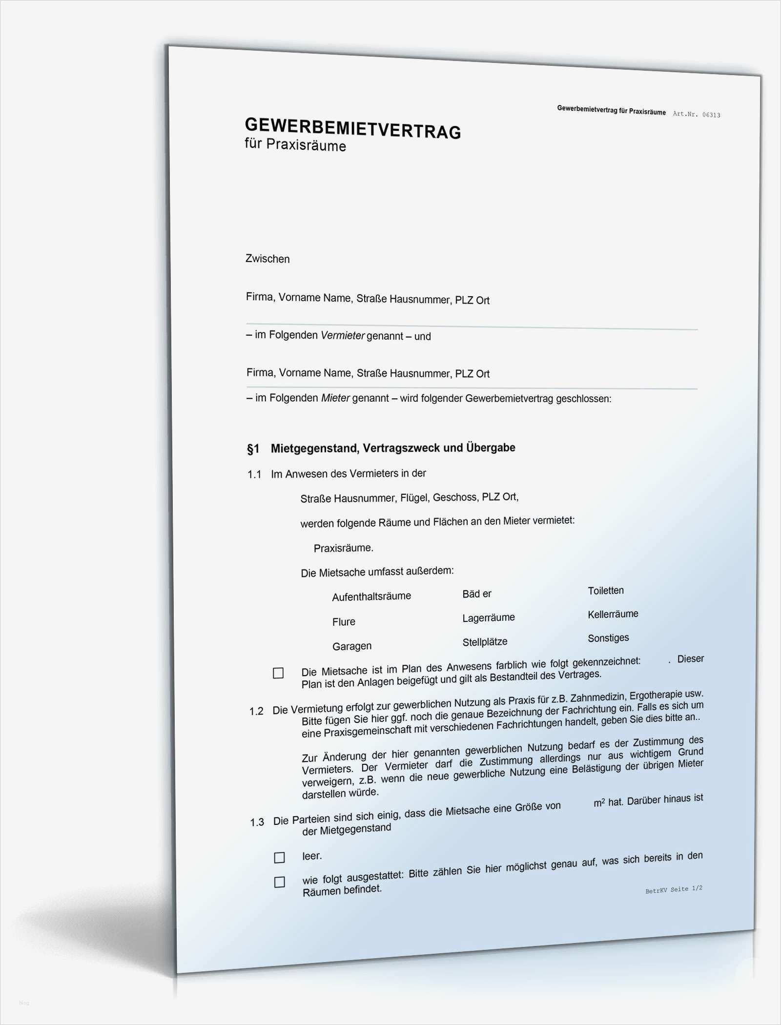 Haftungsausschluss Vorlage Pdf Großartig Gewerbemietvertrag Für Praxisräume • De Vertrag Download