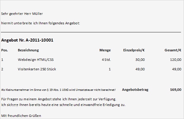 Handwerker Angebot Vorlage Best Of Angebot Erstellen – Word Vorlage Kostenlos