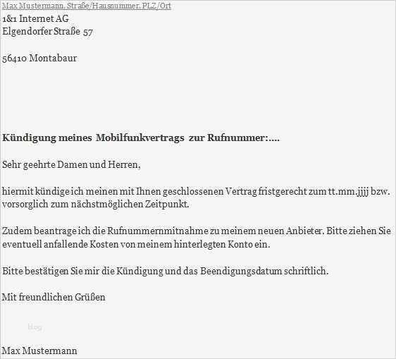 Handyvertrags Kündigung Vorlage Cool 1&1 Handyvertrag Kündigung Erstellen Und Abschicken