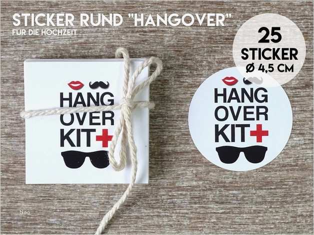 Hangover Kit Hochzeit Vorlage Erstaunlich Gastgeschenke 25 Sticker "hangover Kit" Rund Für