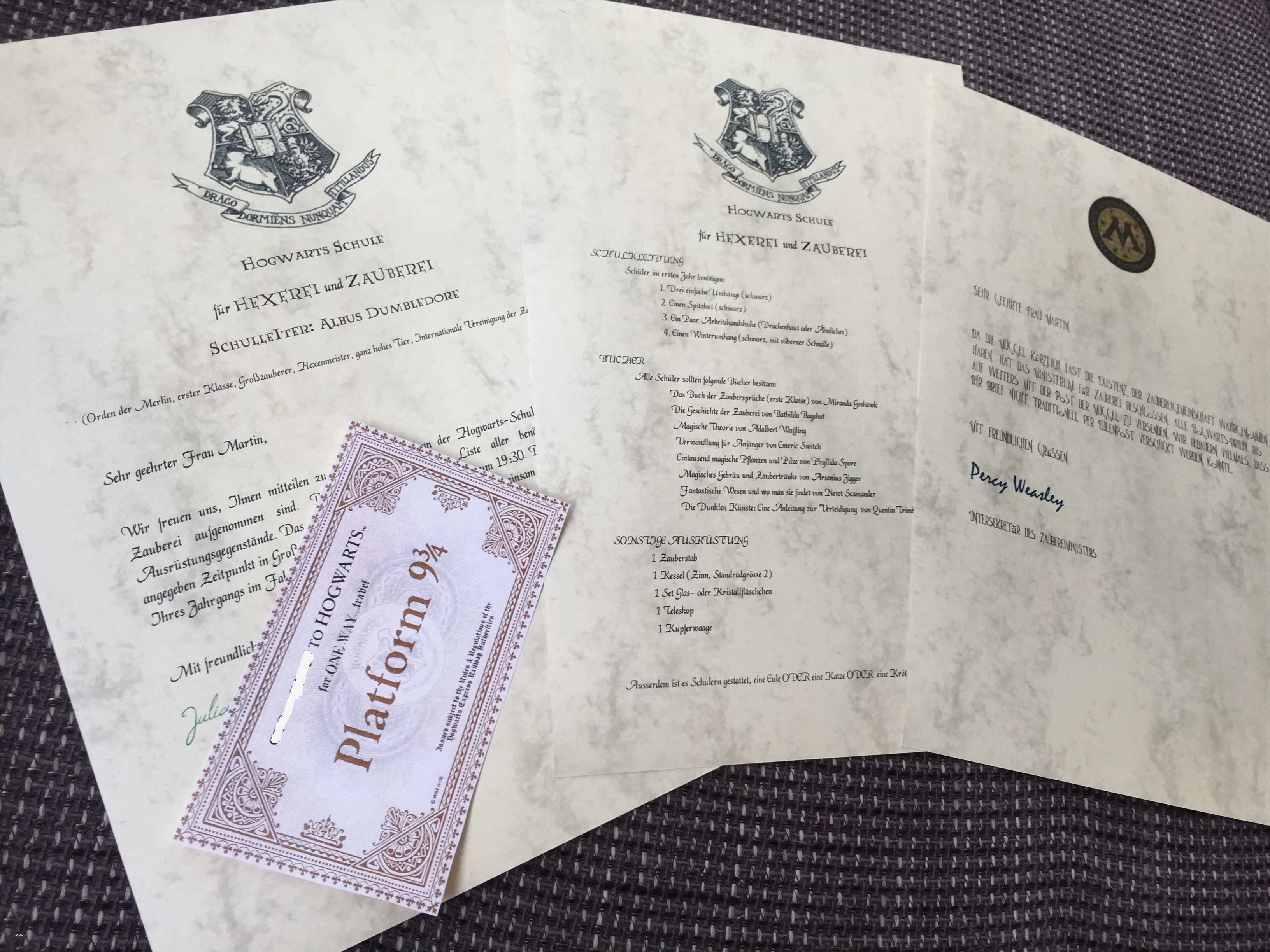 Harry Potter Brief Vorlage Hübsch Harry Potter Dinner Teil I – Die Einladung