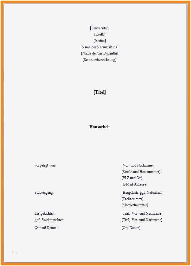 Hausarbeit Word Vorlage Luxus 11 Beispiel Hausarbeit