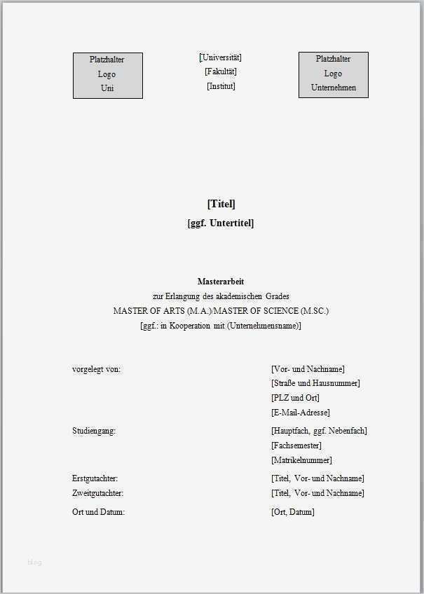 Hausarbeit Word Vorlage Wunderbar Deckblatt Hausarbeit Vorlage Word