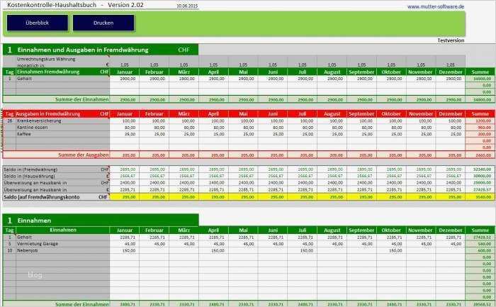 Haushaltsbuch Excel Vorlage Kostenlos 2015 Best Of Kostenkontrolle Haushaltsbuch Download