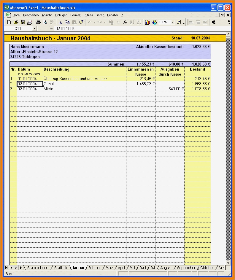 Haushaltsbuch Openoffice Vorlage Süß 11 Haushaltsbuch Kostenlos