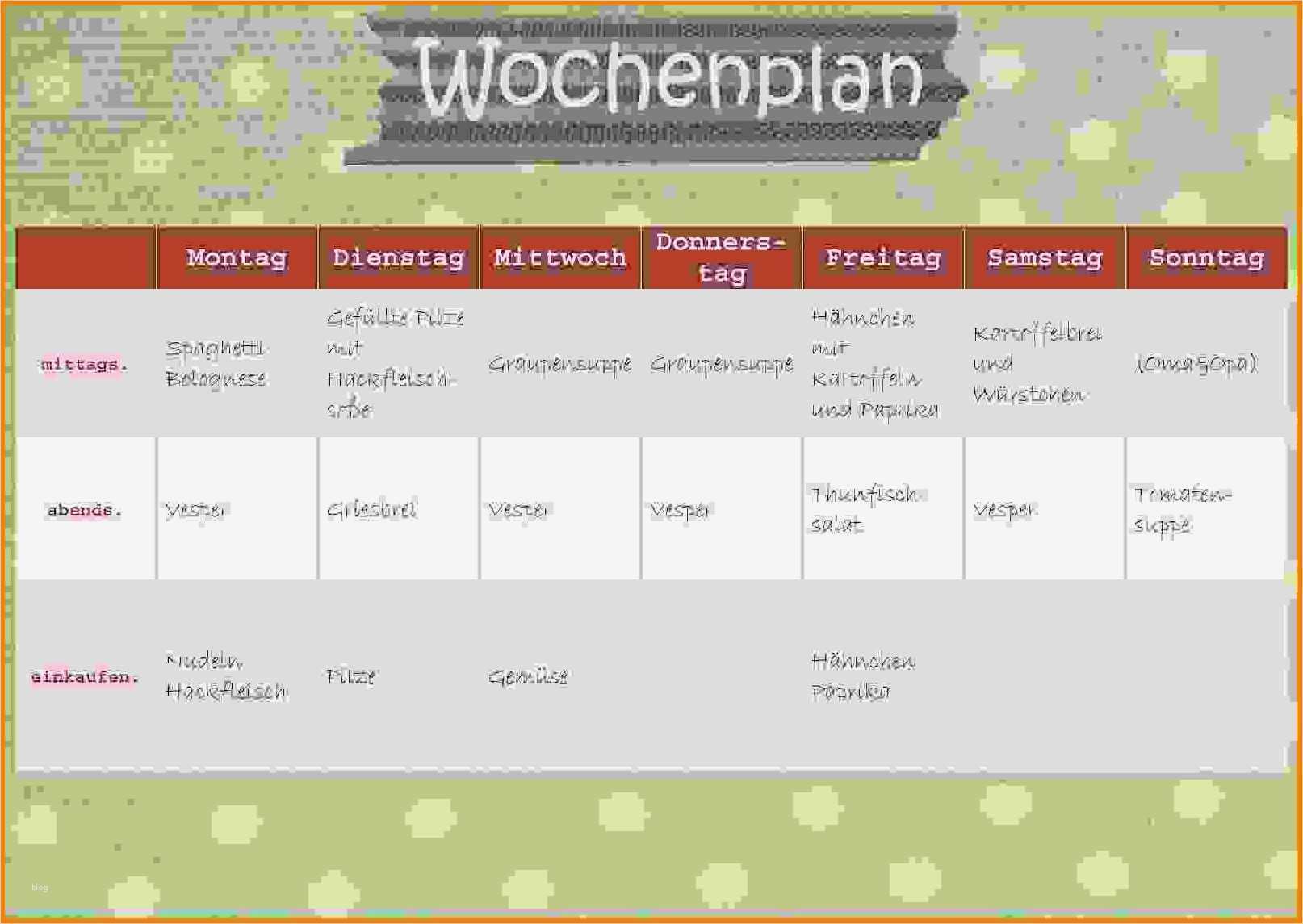 Haushaltsplan Erstellen Vorlage Süß 10 Putzplan Wochenplan
